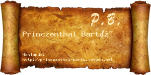 Princzenthal Bartó névjegykártya